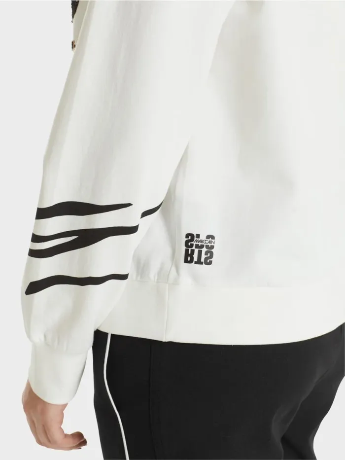 Pullover and Sweatshirts Damen Marc Cain Sweatshirt Mit Paillettenverzierung Deep Sea