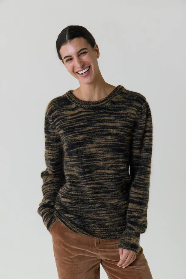 Pulls and Vests Women Leon and Harper Mat Tiger Jumper Beige