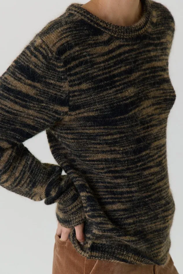 Pulls and Vests Women Leon and Harper Mat Tiger Jumper Beige