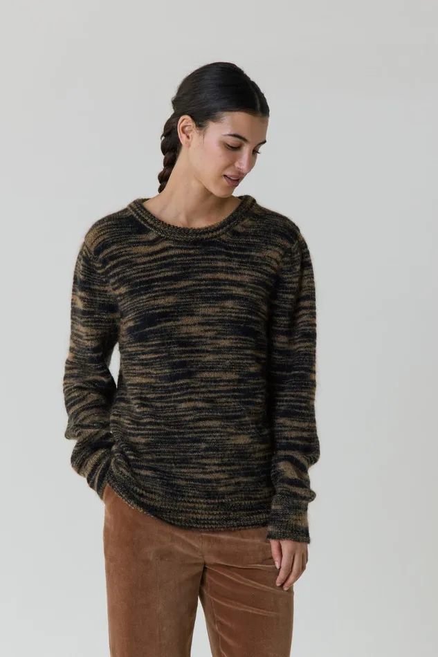 Pulls and Vests Women Leon and Harper Mat Tiger Jumper Beige