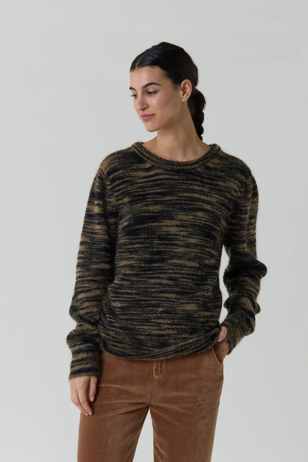 Pulls and Vests Women Leon and Harper Mat Tiger Jumper Beige