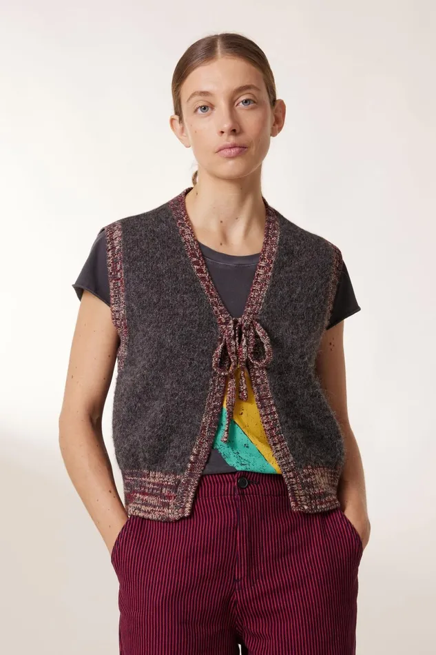 Pulls and Vests Women Leon and Harper Milly Pln Cardigan Grey