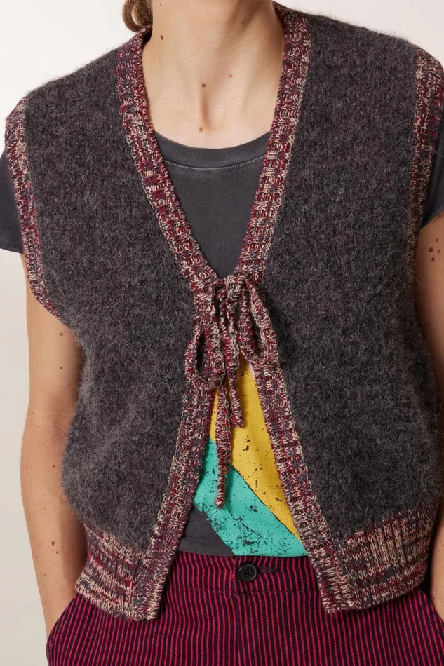 Pulls and Vests Women Leon and Harper Milly Pln Cardigan Grey