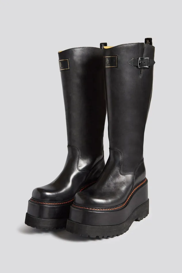 R13 Boots Women R13 PATCH ENGINEER BOOT 8211 BLACK