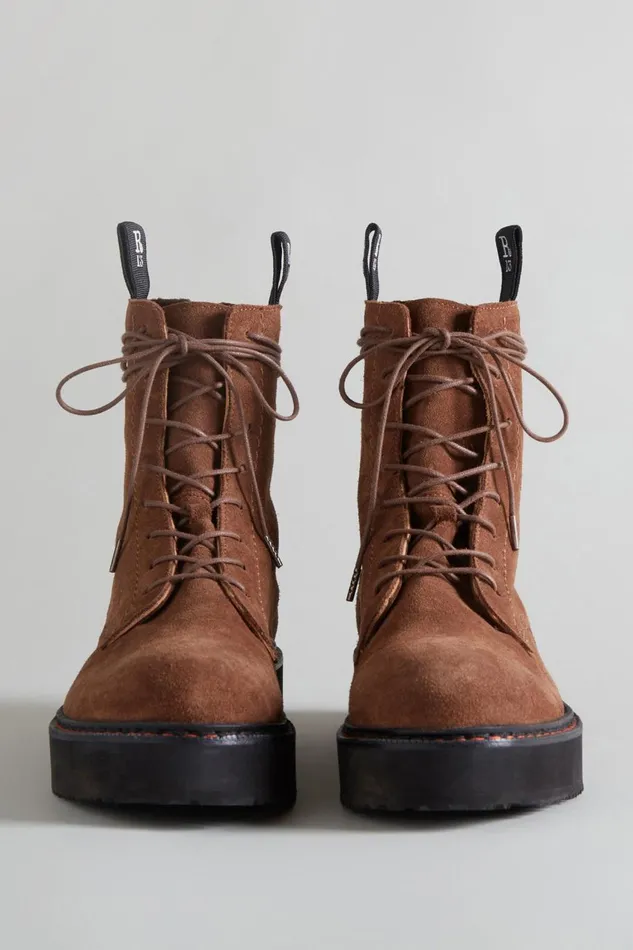R13 Boots Women SINGLE STACK BOOT 8211 BROWN SUEDE