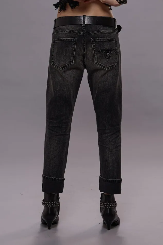 R13 Boy Straight Women BOY STRAIGHT JEANS 8211 KENNET BLACK STRETCH