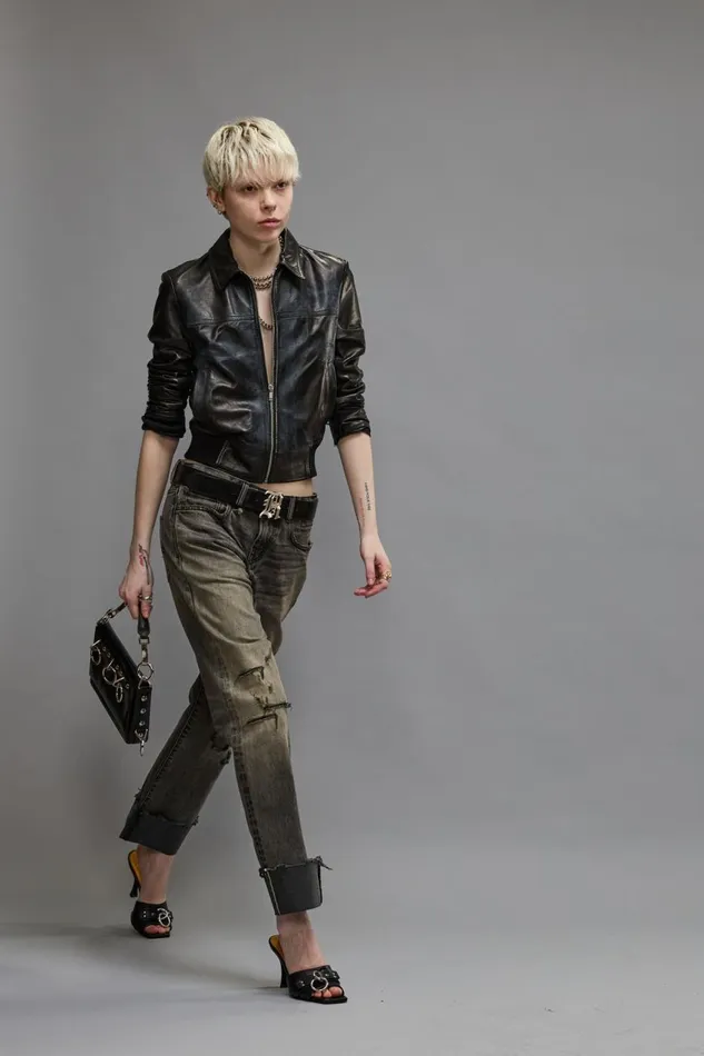 R13 Boyfriend Women CUFFED ROMEO JEANS 8211 HAYNE SELVEDGE BLACK