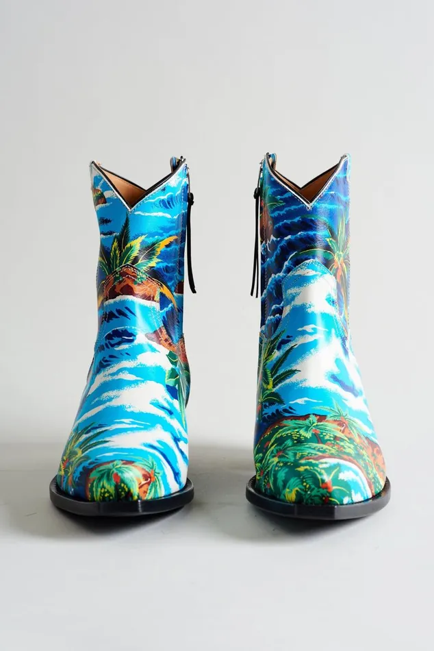 R13 Cowboys Women COWBOY ANKLE BOOT 8211 TURQUOISE WAVE R13 Cowboys Women COWBOY ANKLE BOOT 8211 TURQUOISE WAVE