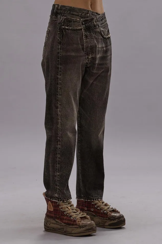 R13 Crossover Women CROSS OVER JEAN 8211 MUD GREY