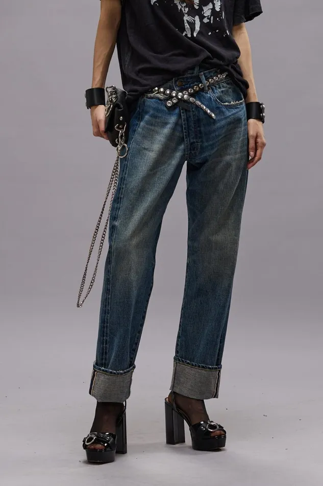 R13 Crossover Women CROSSOVER JEAN 8211 ASPEN SELVEDGE BLUE