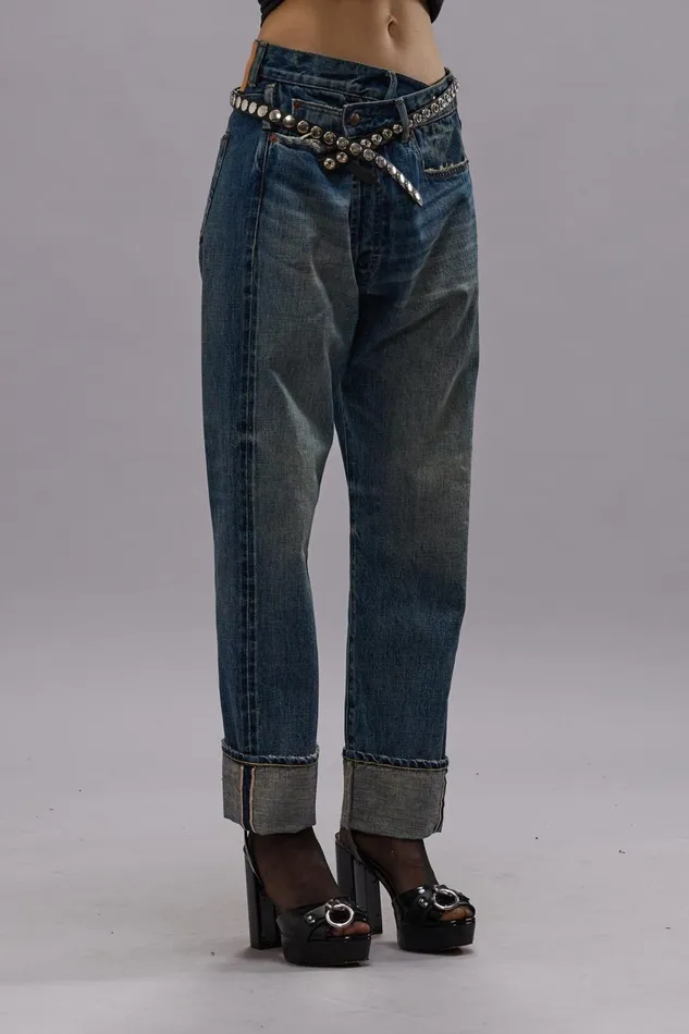 R13 Crossover Women CROSSOVER JEAN 8211 ASPEN SELVEDGE BLUE