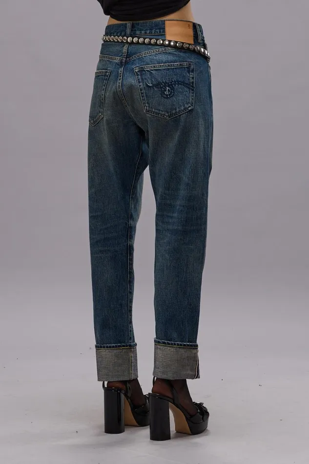 R13 Crossover Women CROSSOVER JEAN 8211 ASPEN SELVEDGE BLUE