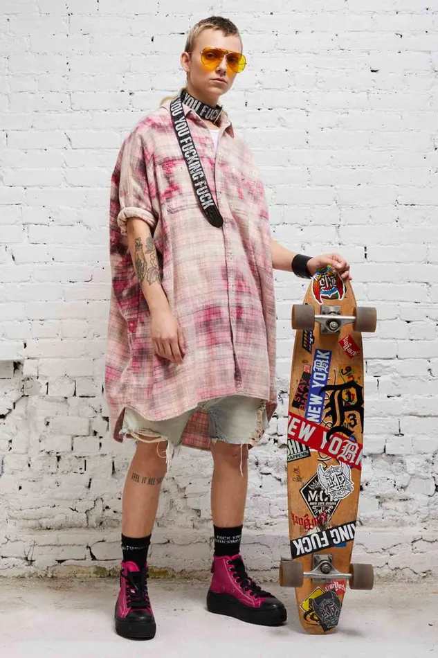 R13 Dresses and Skirts Women OVERSIZED BOXY SHIRTDRESS 8211 BLEACHED RED PLAID