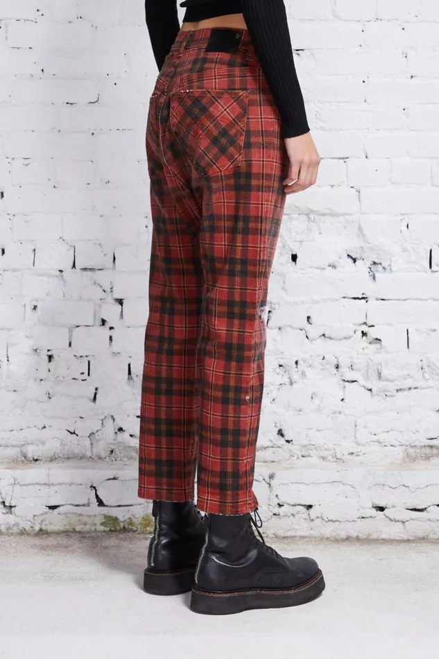 R13 Drop Women TAILORED DROP 8211 ASH RED PLAID