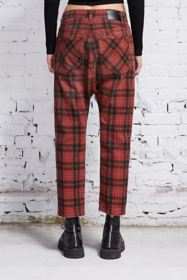 R13 Drop Women TAILORED DROP 8211 ASH RED PLAID
