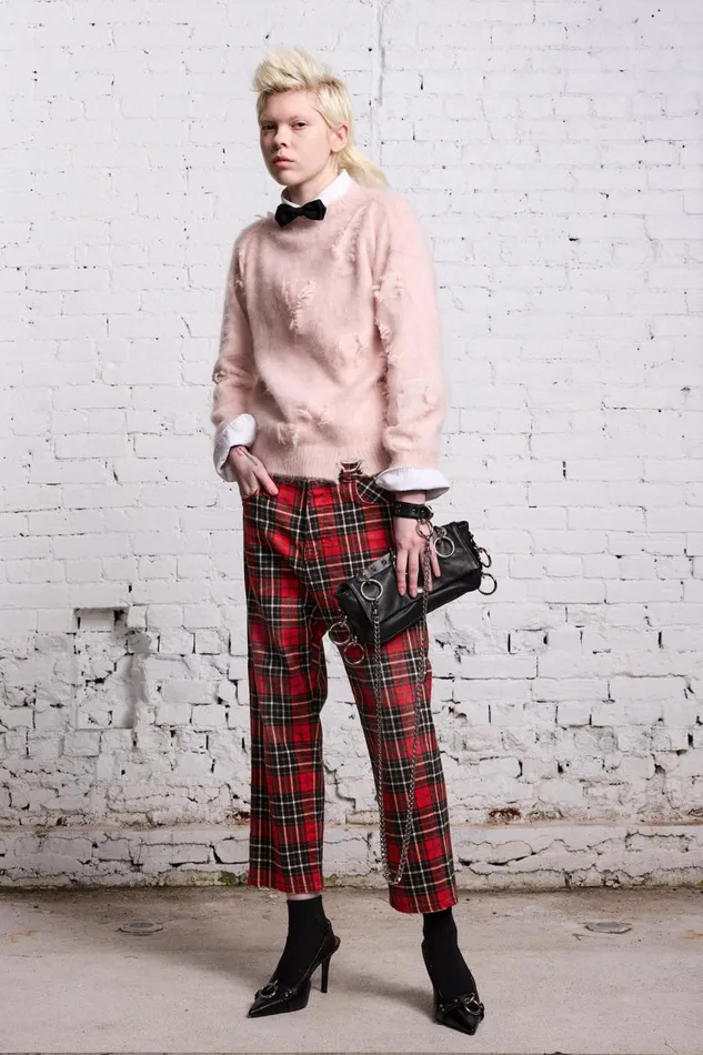 R13 Drop Women TAILORED DROP 8211 RED PLAID
