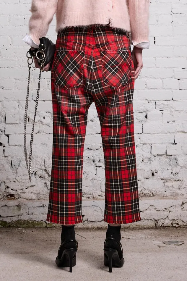 R13 Drop Women TAILORED DROP 8211 RED PLAID