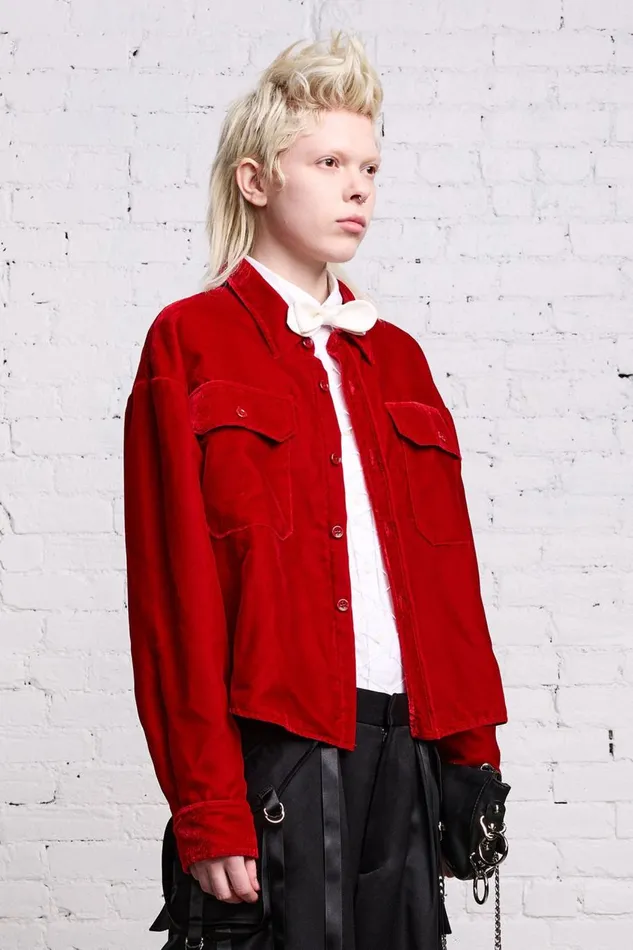 R13 Jackets and Coats Women SHRUNKEN CPO 8211 RED VELVET
