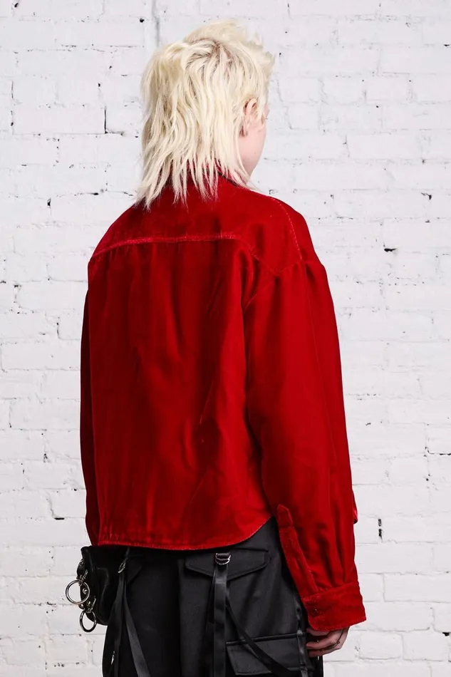 R13 Jackets and Coats Women SHRUNKEN CPO 8211 RED VELVET