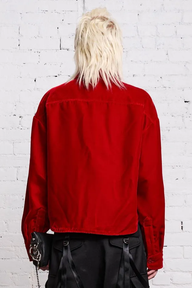 R13 Jackets and Coats Women SHRUNKEN CPO 8211 RED VELVET