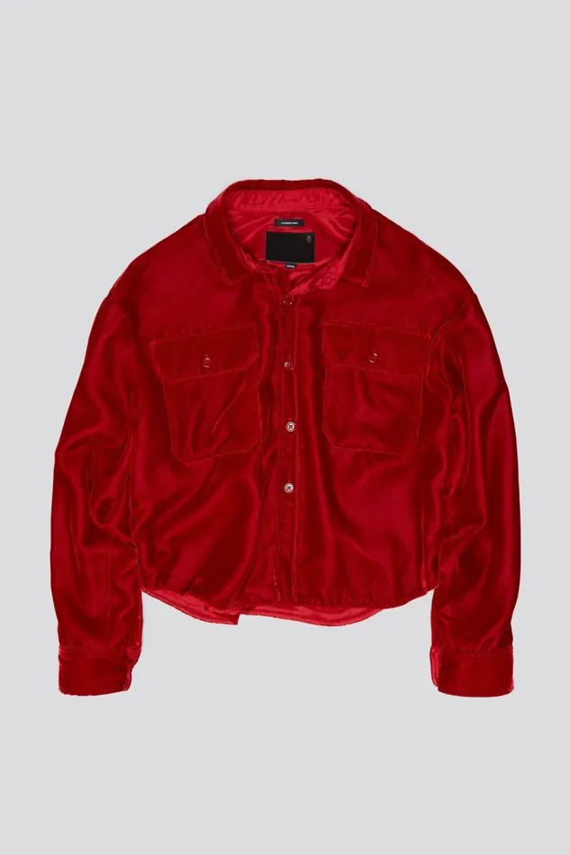 R13 Jackets and Coats Women SHRUNKEN CPO 8211 RED VELVET