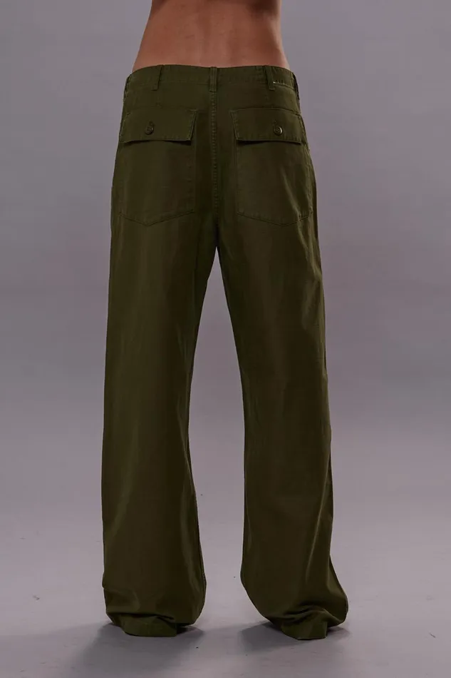 R13 Pants and Shorts Women Wide Leg Utility Pant 8211 Olive