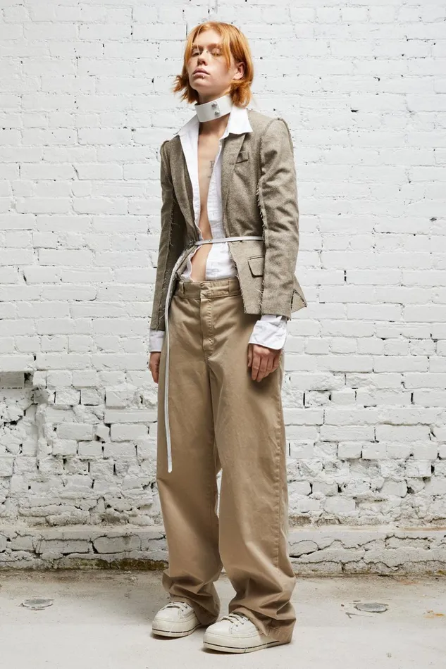 R13 Sale Women FLAT SLEEVE BLAZER 8211 OATMEAL