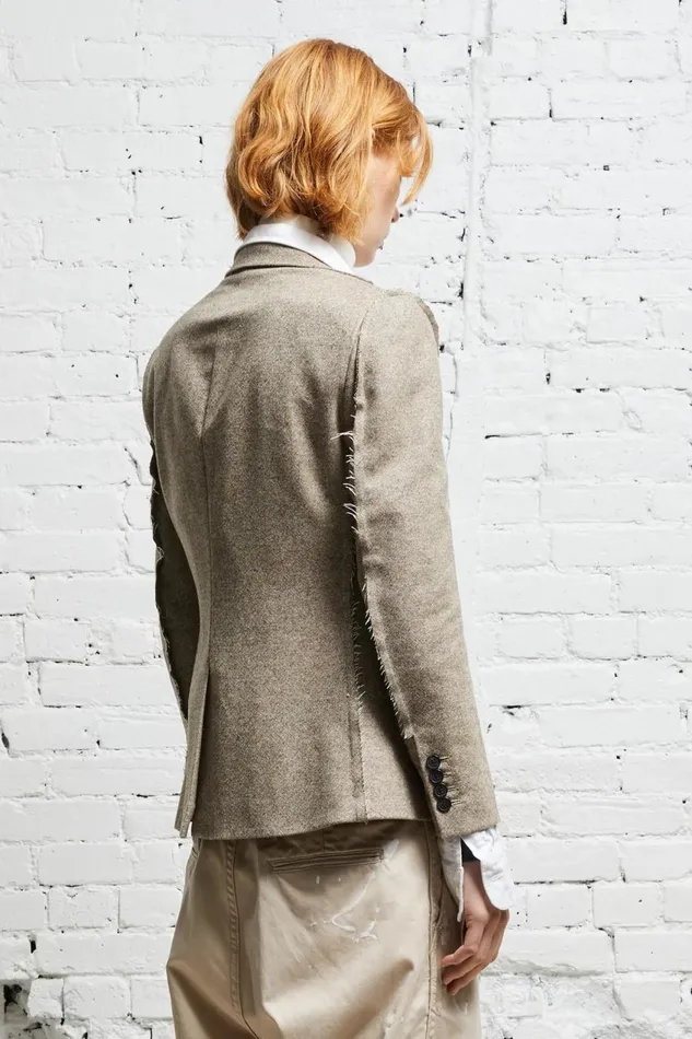 R13 Sale Women FLAT SLEEVE BLAZER 8211 OATMEAL