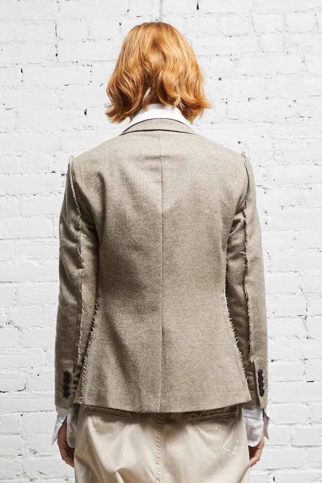 R13 Sale Women FLAT SLEEVE BLAZER 8211 OATMEAL