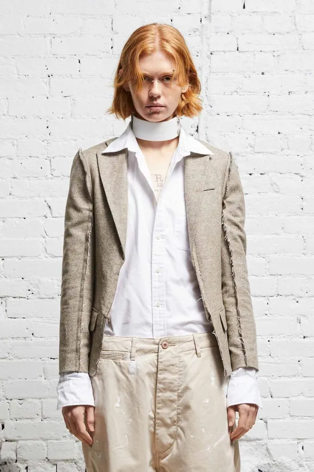 R13 Sale Women FLAT SLEEVE BLAZER 8211 OATMEAL