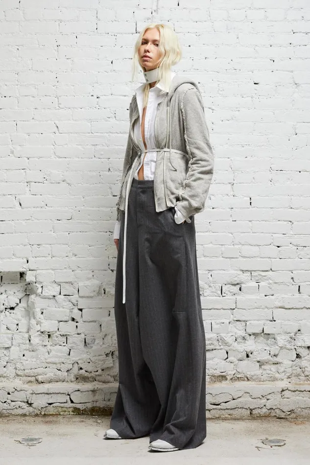 R13 Sale Women FLAT SLEEVE HOODIE 8211 HEATHER GREY