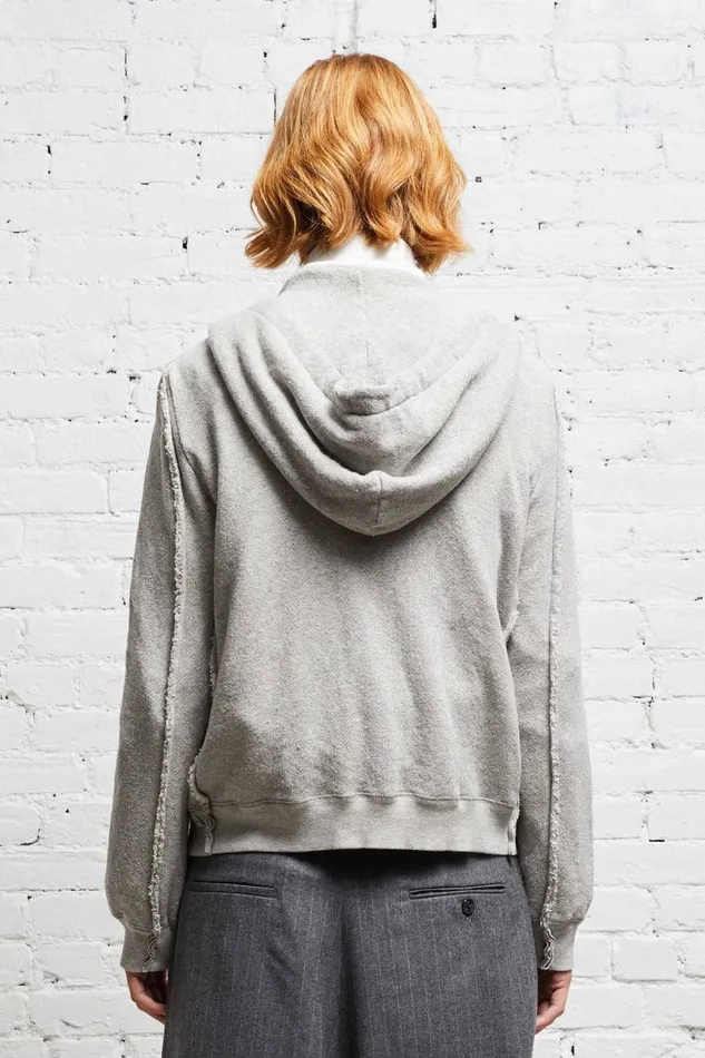 R13 Sale Women FLAT SLEEVE HOODIE 8211 HEATHER GREY