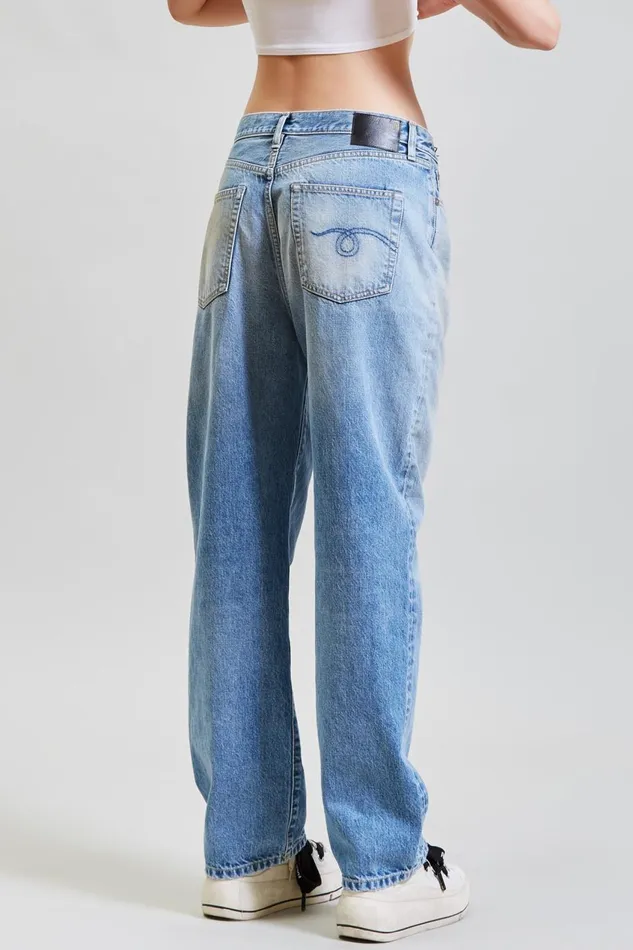R13 Sale Women FOLD OVER JEAN 8211 IRVING BLUE