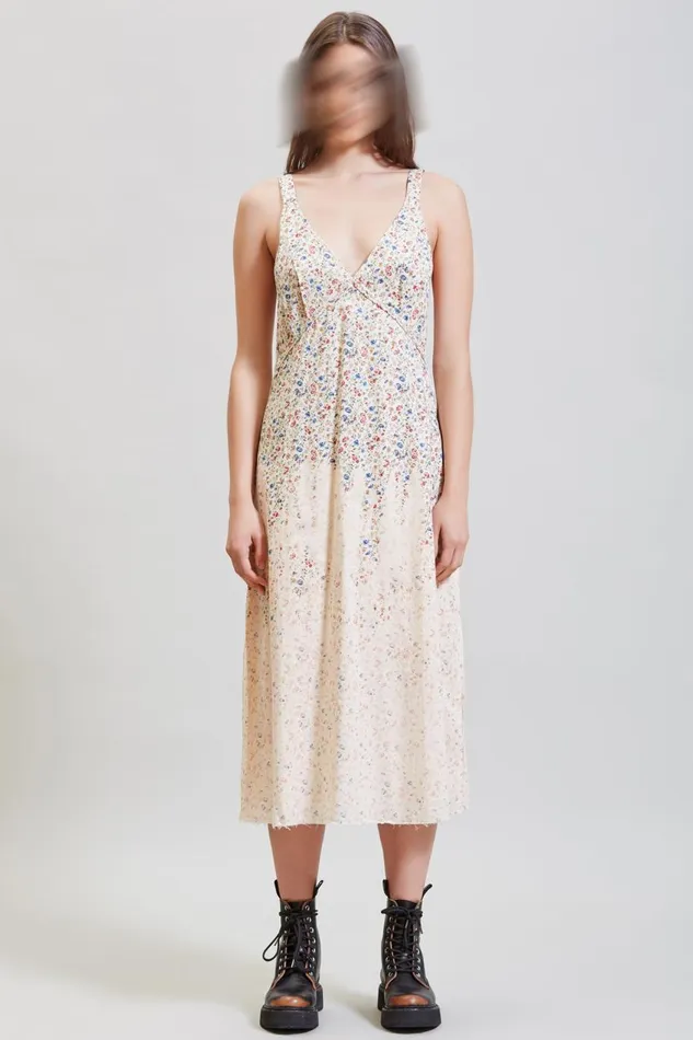 R13 Sale Women GRUNGE SLIP 8211 DIP BLEACHED BEIGE FLORAL R13 Sale Women GRUNGE SLIP 8211 DIP BLEACHED BEIGE FLORAL