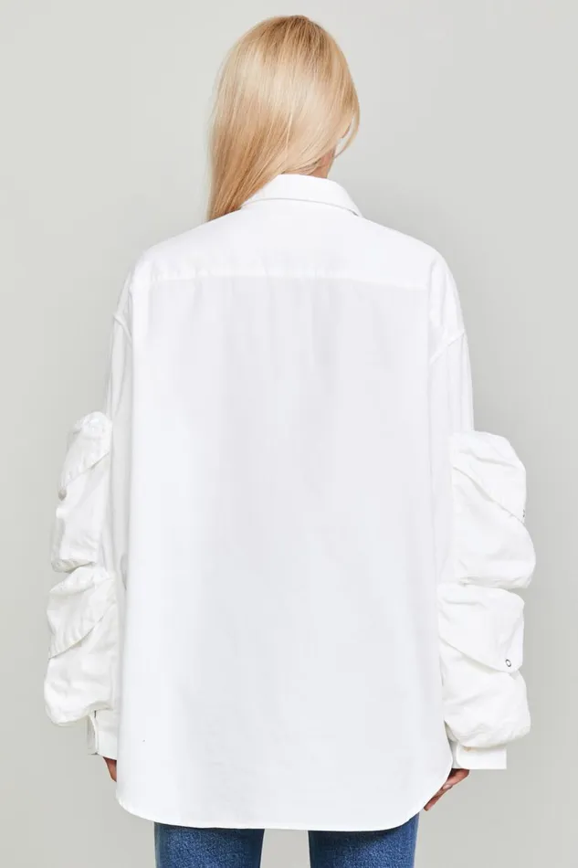 R13 Sale Women MULTIPOCKET BUTTON DOWN 8211 WHITE