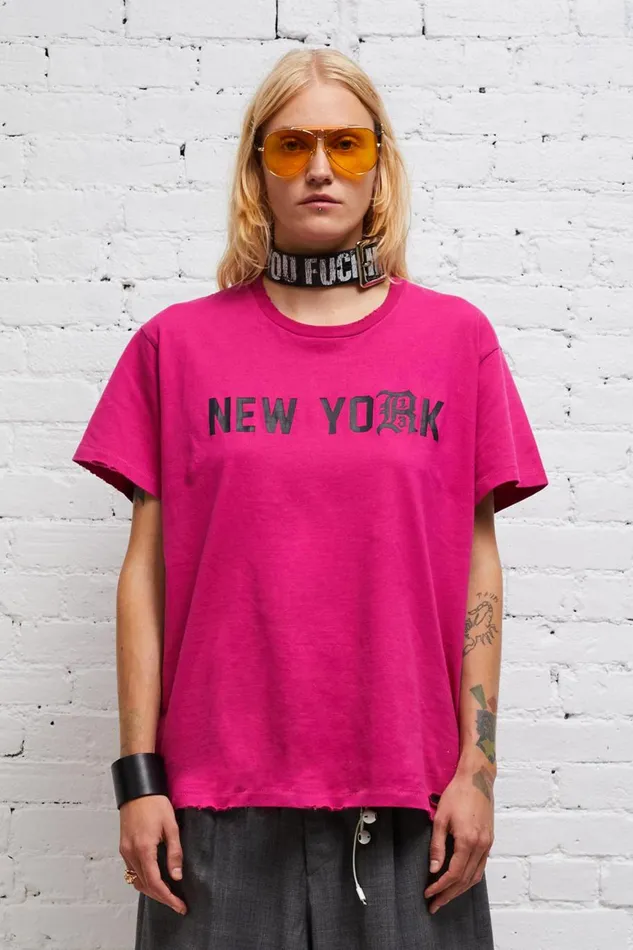 R13 Sale Women NEW YORK BOY T 8211 HOT PINK