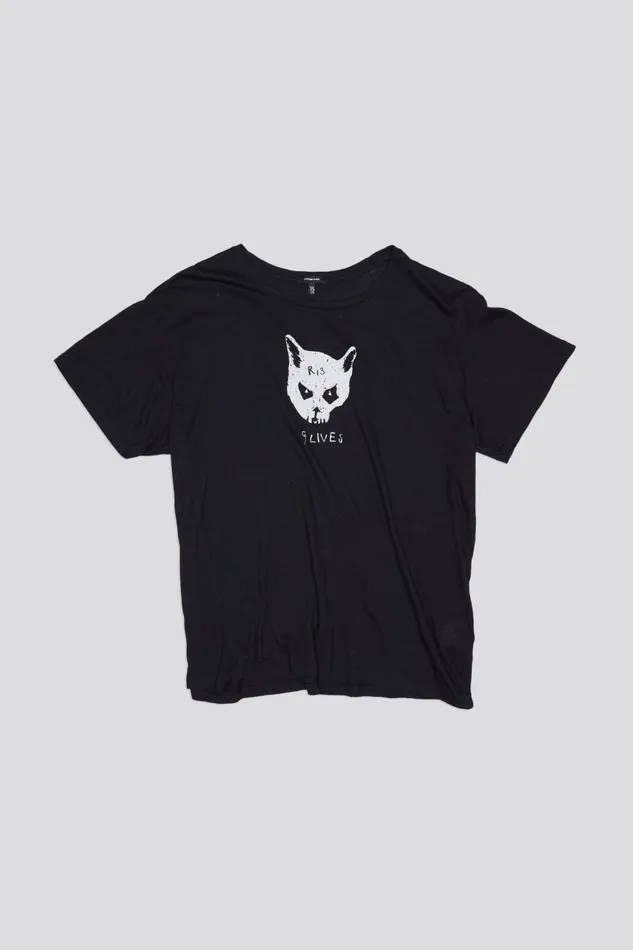 R13 Sale Women NINE LIVES BOY TEE 8211 BLACK