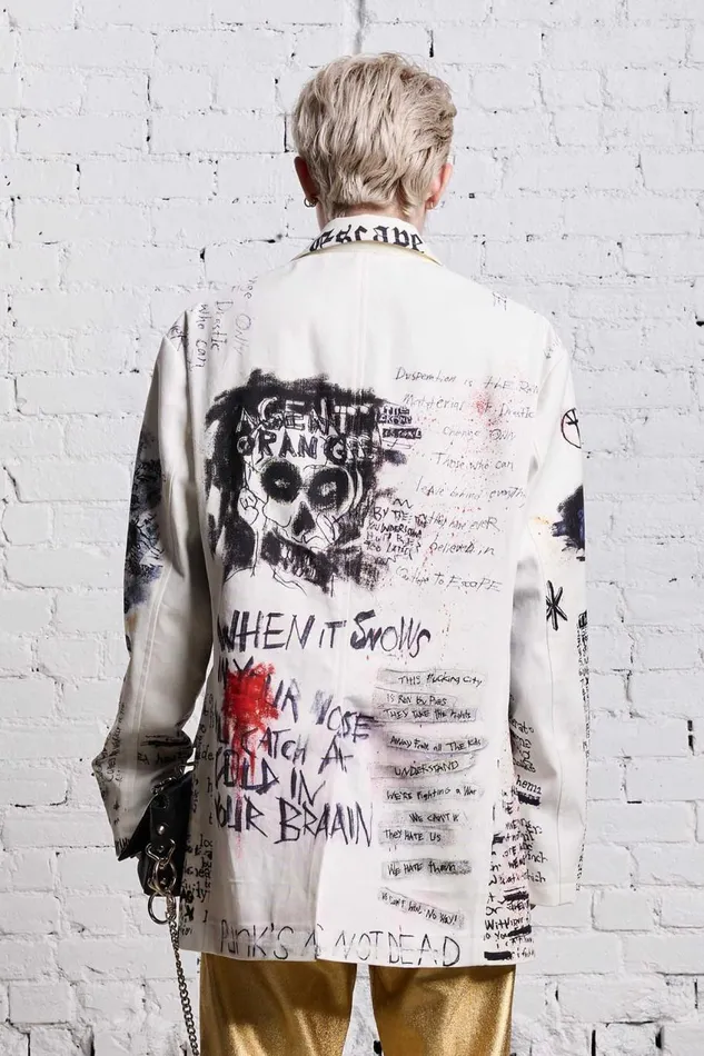 R13 Sale Women OVERSIZED RAGGED BLAZER 8211 SKETCHBOOK