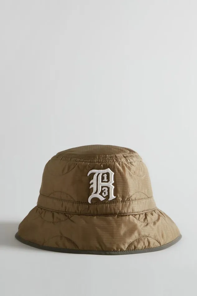 R13 Sale Women QUILTED BUCKET HAT 8211 OLIVE SURPLUS
