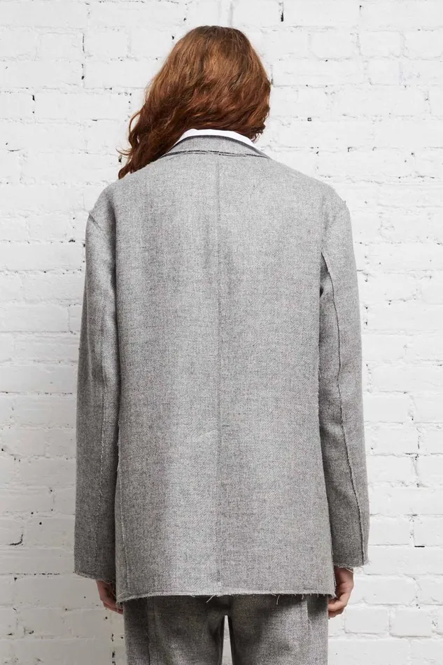 R13 Sale Women RAW CUT BLAZER 8211 LIGHT HEATHER GREY