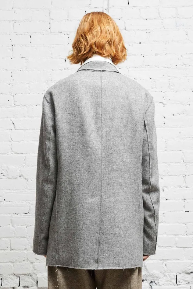 R13 Sale Women RAW CUT BLAZER 8211 LIGHT HEATHER GREY