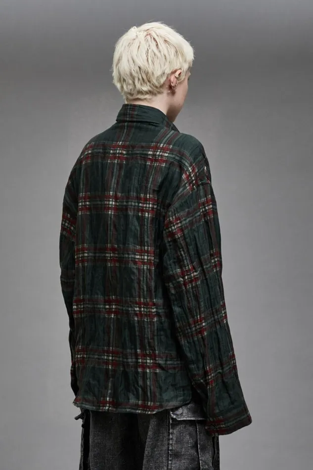 R13 Sale Women RELAXED WORKSHIRT 8211 MARSH GREEN PLAID