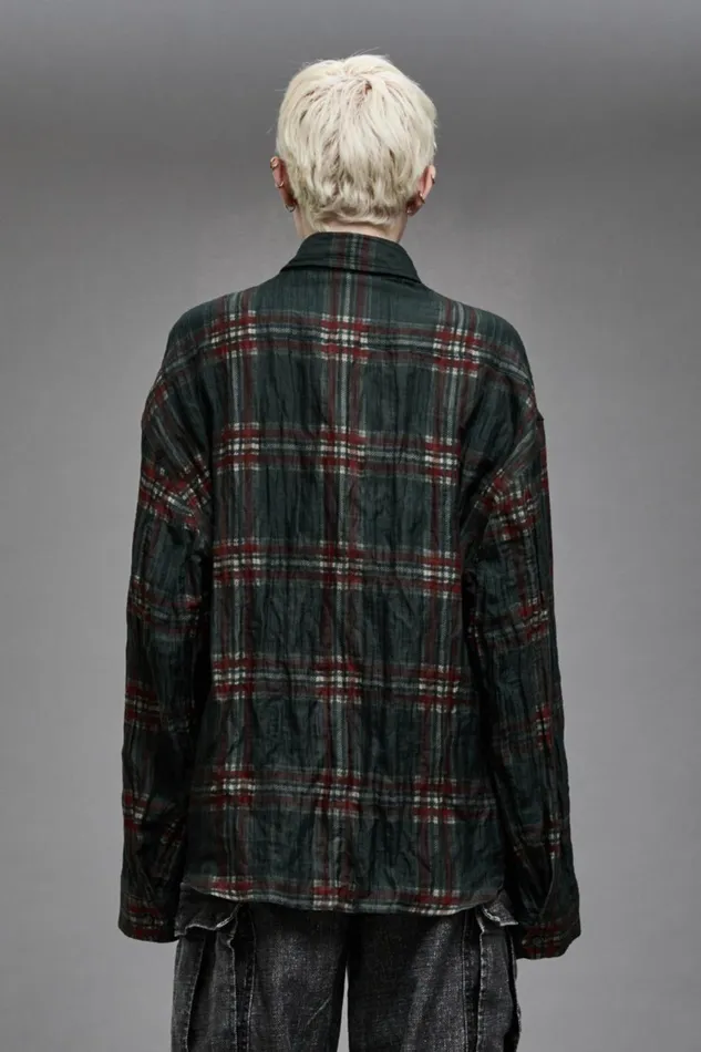 R13 Sale Women RELAXED WORKSHIRT 8211 MARSH GREEN PLAID