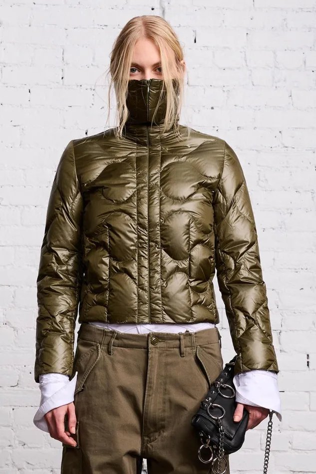 R13 Sale Women RIPSTOP DOWN LINER 8211 OLIVE
