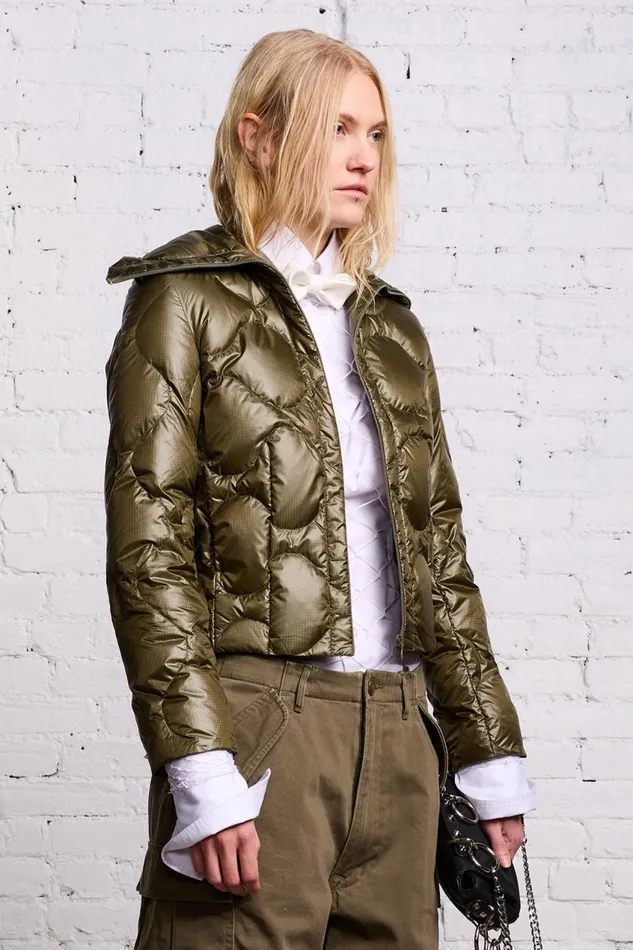 R13 Sale Women RIPSTOP DOWN LINER 8211 OLIVE