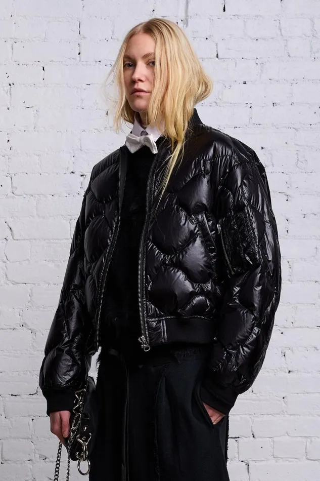 R13 Sale Women RIPSTOP FLIGHT JACKET 8211 BLACK
