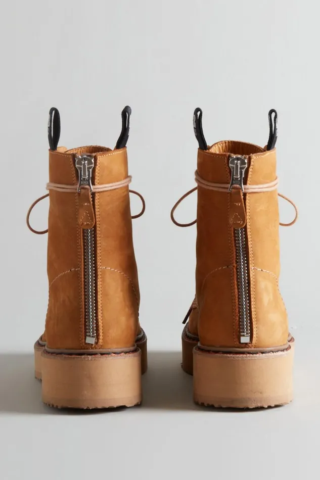 R13 Sale Women SINGLE STACK BOOT 8211 TAN NUBUCK