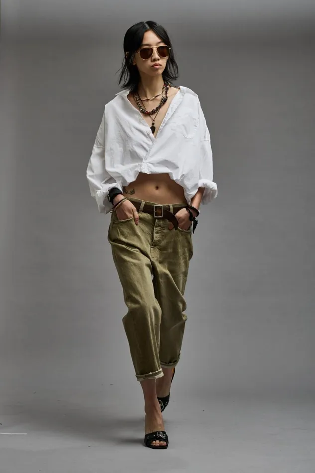 R13 Sale Women TAILORED DROP 8211 MOSS GREEN