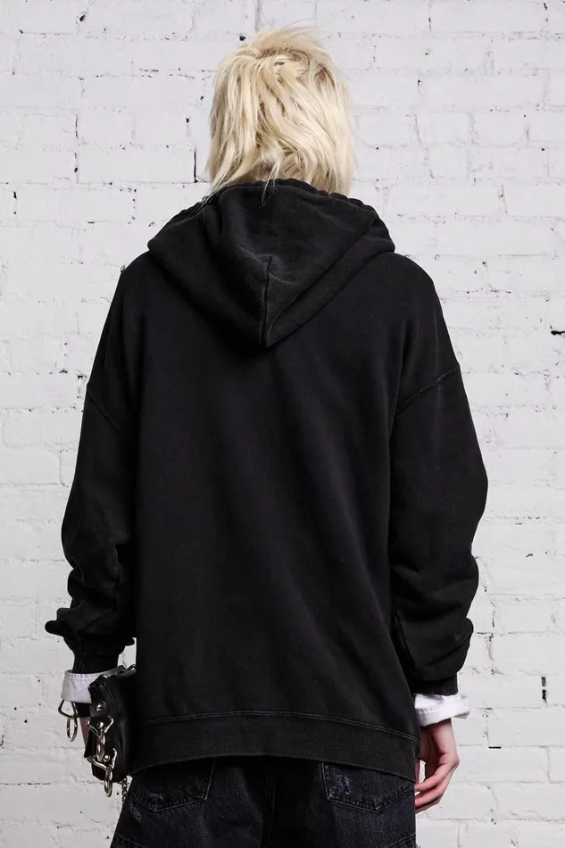 R13 Sale Women TRIPLE CAT HOODIE 8211 BLACK