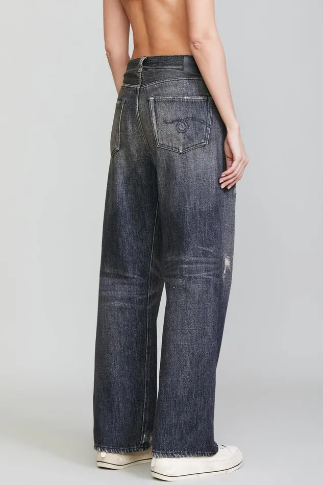 R13 Sale Women WIDE LEG CROSSOVER 8211 KOZE CHARCOAL BLACK